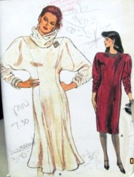 9061 VOGUE STRT- FLARE DRESS LENGTHS, 2 COLLARS PATTERN 8-12 uncut